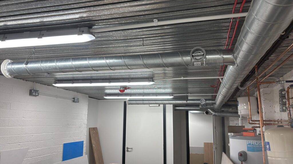 Case study: Commercial air conditioning and ventilation for shop fit-outs in Manchester, Liverpool & London. Samsung splits, mini VRF systems & ventilation installed.